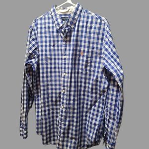 U.S. Polo Assn. Blue and White Check Shirt M